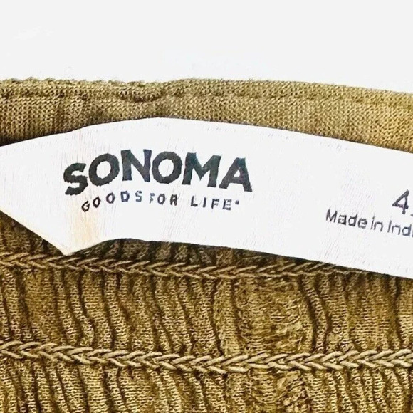 NWT SONOMA Women Long Sleeve Pullover V- Neck Shirred Green Casual Shirt Size 4X - Picture 12 of 14